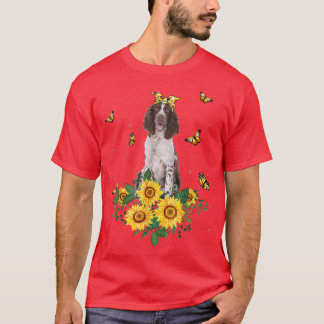 Girls Women Mom English Springer Spaniel Dog Sunfl T-Shirt
