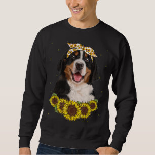 Girls Women Mum Bernese Mountain Dog Sunflower Gif Sweatshirt