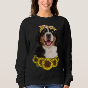 Girls Women Mum Bernese Mountain Dog Sunflower Gif Sweatshirt