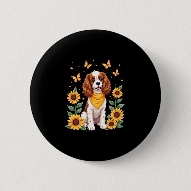 Girls Women Mum Cavalier King Charles Spaniel Dog  6 Cm Round Badge (Front)