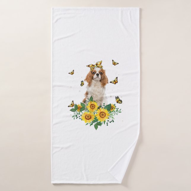 Girls Women Mum Cavalier King Charles Spaniel Dog  Bath Towel (Bath Towel)