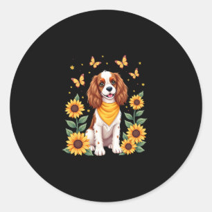 Girls Women Mum Cavalier King Charles Spaniel Dog Classic Round Sticker