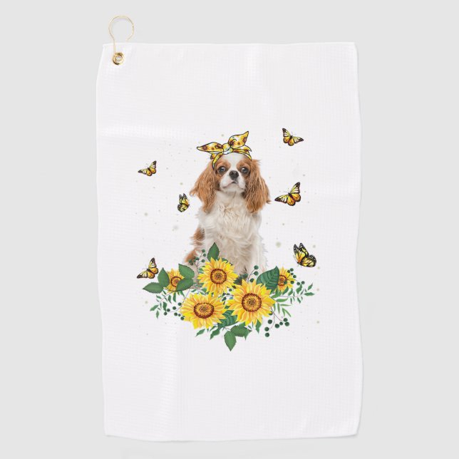 Girls Women Mum Cavalier King Charles Spaniel Dog  Golf Towel (Front)