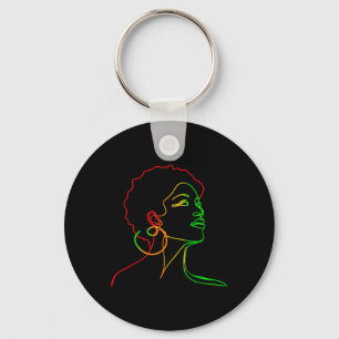 Girls Womens Black Queen Afro Melanin Dripping Jun Key Ring