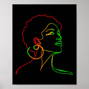 Girls Womens Black Queen Afro Melanin Dripping Jun Poster