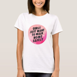Girls Women's Rights Activism Pink Quote T-Shirt