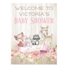 Girls Woodland Baby Shower Welcome Sign