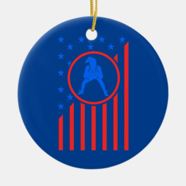 Girls Wrestling Mum Women Wrestler Female Wrestle Ceramic Ornament (Front)