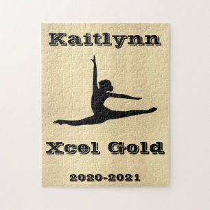 Girls Xcel Gold Gymnastics Jigsaw Puzzle