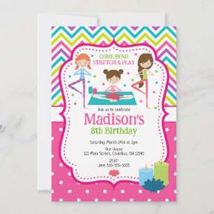 Girls Yoga Birthday Invitation