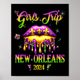 Girls's Trip New Orleans 2024 Mardi Gras Mask Frie Poster