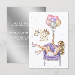 Girly 30th Birthday Party Invitation