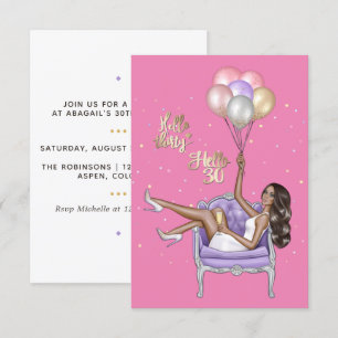 Girly 30th Birthday Party Invitation