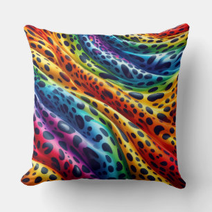 Girly Accents   Rainbow Leopard Print Cushion