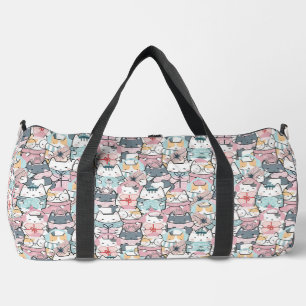 Girly Aesthetic Cartoon Doodles Duffle Bag