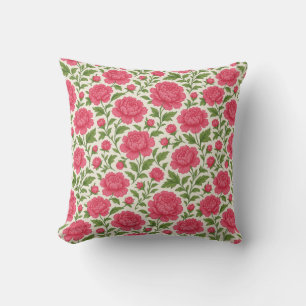 Girly Aesthetic Lush Pink Peonies Cushion
