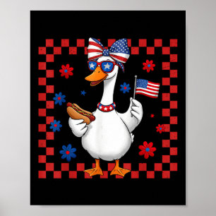Girly American Silly-goose 4th Of July Usa Flag Pa Poster