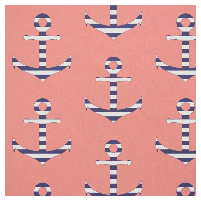 Girly anchor pattern fabric (Swatch)