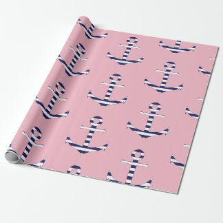 Girly anchor pattern wrapping paper