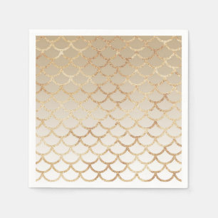 Girly and Glam Ombre Gold Mermaid Glitter Sparkles Napkin