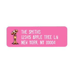 Girly Apricot Poodle Pink Stamped Return Address Label
