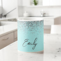 Girly Aqua Blue Teal Glitter Sparkle