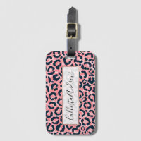 Girly Artsy Pink Blue Leopard Animal Print