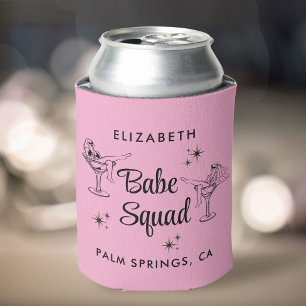 Girly Babe Squad Pink Bachelorette Party Can Cooler