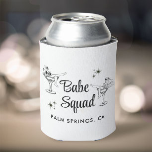 Girly Babe Squad White Bachelorette Party Can Cooler
