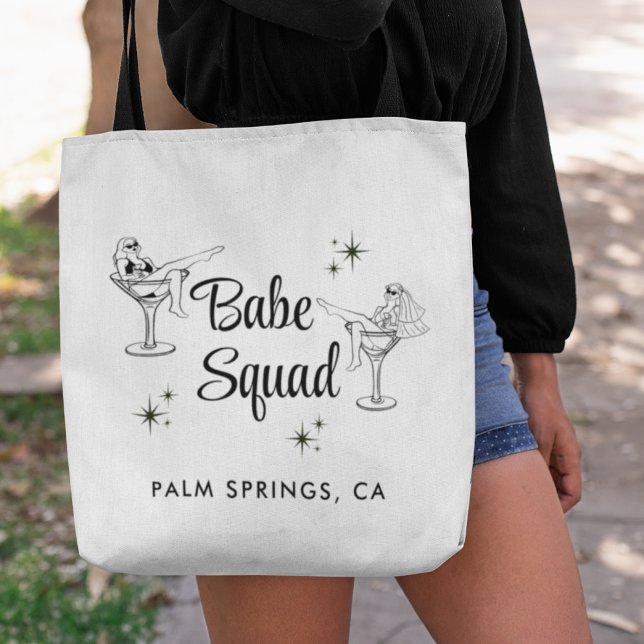 Girly Babe Squad White Bachelorette Party Tote Bag (Creator Uploaded)