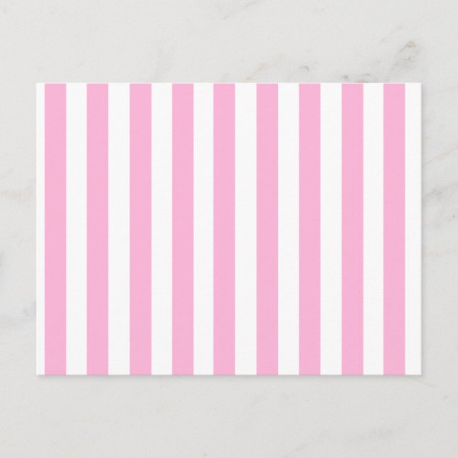 Girly Baby Pink Solid Stripes Pattern Postcard (Front)
