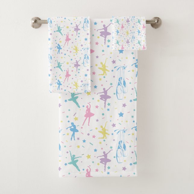 Girly Ballerina Dancer - Ballet Pattern Bath Towel Set (Insitu)