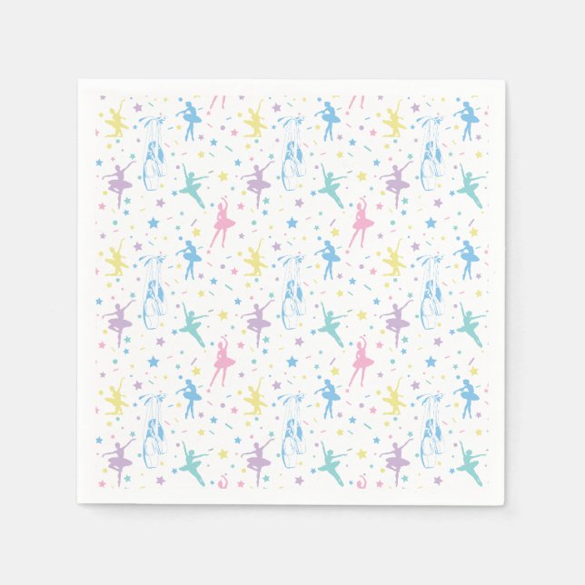 Girly Ballerina Dancer - Ballet Pattern Napkin (Front)