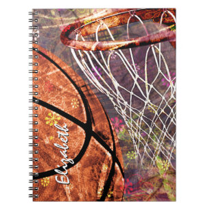 Girly Basketball personalised Notebook