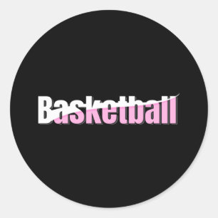 Girly Basketball Player Pink Typography Classic Round Sticker