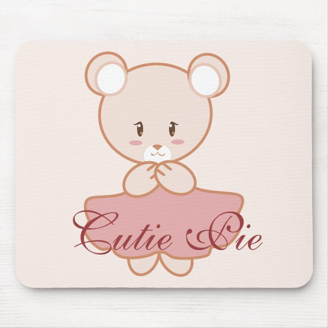 Girly Bear Mouse Pad (Front)