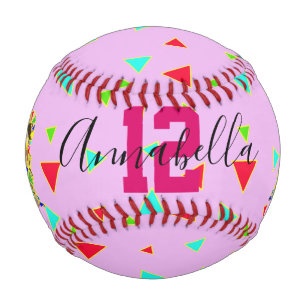 Girly bear Softball School Baseball