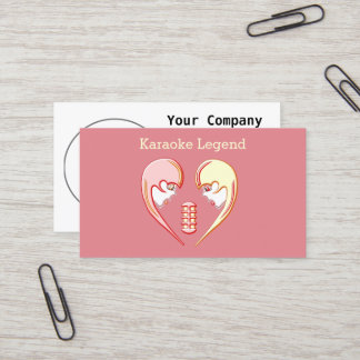 Girly BFF Karaoke Love Heart Business Card