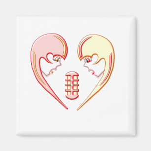 Girly BFF Karaoke Love Heart Magnet