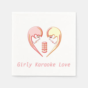 Girly BFF Karaoke Love Heart Napkin