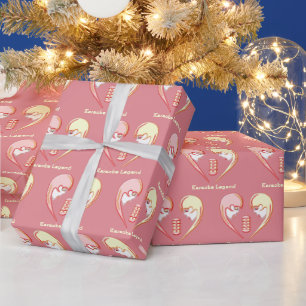 Girly BFF Karaoke Love Heart Wrapping Paper