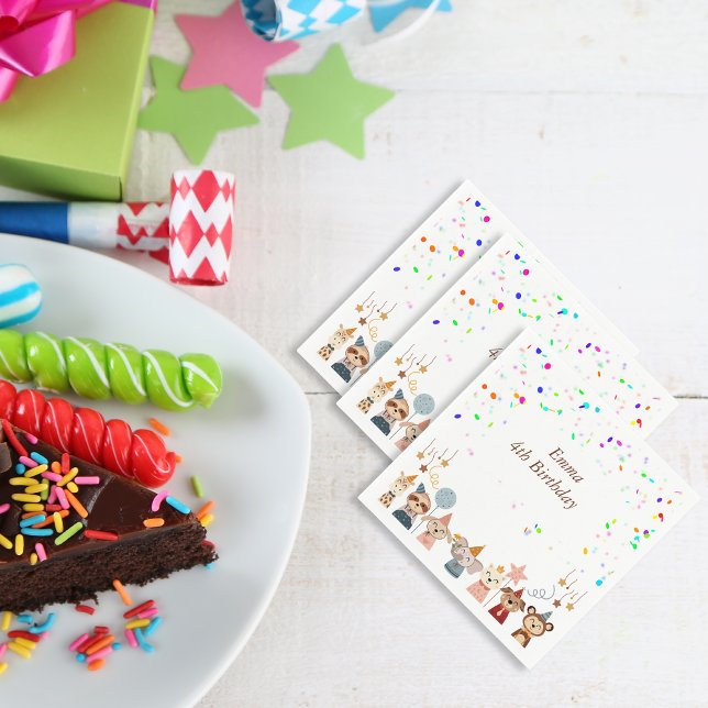 Girly Birthday Party Animals customizable Napkin (Girly Birthday Party Animals customizable Napkins)