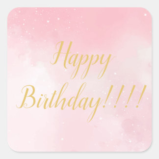 Girly Birthday Party Square Sticker