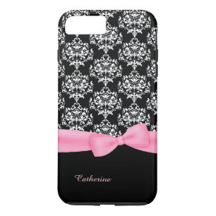 Girly Black & White Damask iPhone 7 Plus case