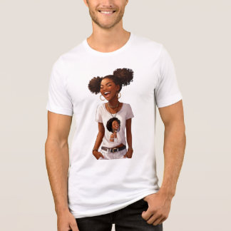 Girly Black Woman Sticker Illustration T-Shirt Tri-Blend Shirt