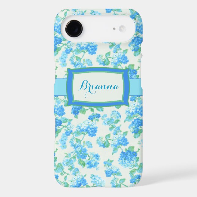 Girly Blue Floral Personalised Case-Mate iPhone Case (Back)