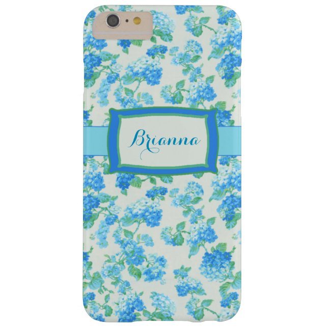 Girly Blue Floral Personalised Case-Mate iPhone Case (Back)
