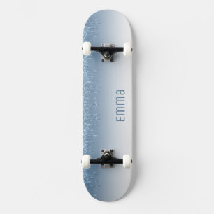 Girly blue Glitter Skateboard with Name