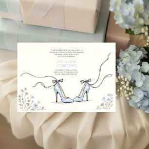 Girly Blue Heels Wedding Shower Enclosure Card