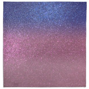Girly Blue Pink Sparkly Glitter Ombre Gradient Napkin